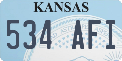 KS license plate 534AFI