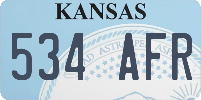 KS license plate 534AFR