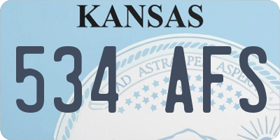 KS license plate 534AFS