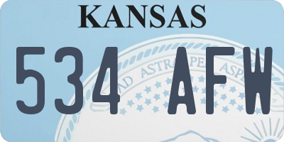 KS license plate 534AFW