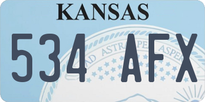 KS license plate 534AFX