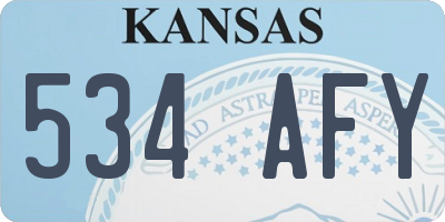 KS license plate 534AFY