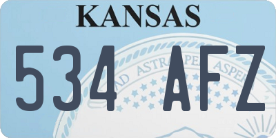 KS license plate 534AFZ