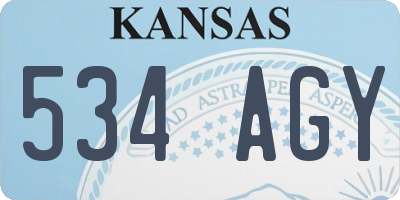 KS license plate 534AGY
