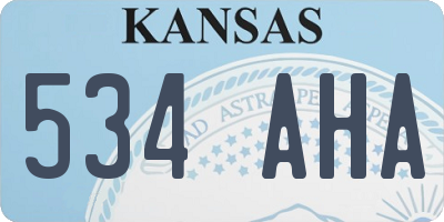 KS license plate 534AHA