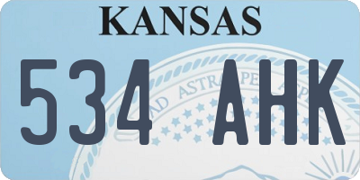 KS license plate 534AHK