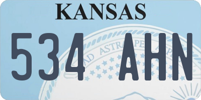 KS license plate 534AHN