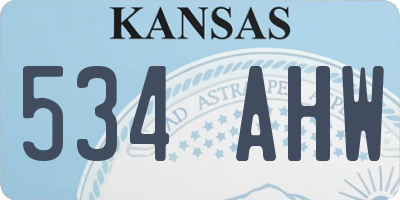KS license plate 534AHW