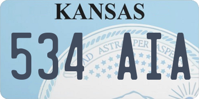 KS license plate 534AIA
