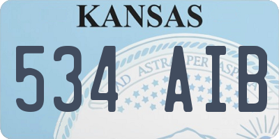 KS license plate 534AIB