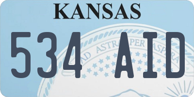 KS license plate 534AID