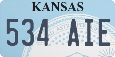 KS license plate 534AIE