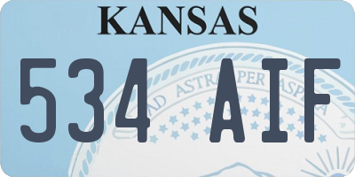 KS license plate 534AIF