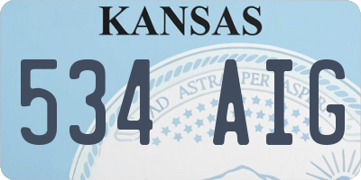 KS license plate 534AIG