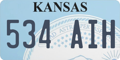 KS license plate 534AIH