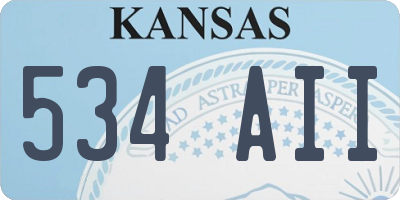 KS license plate 534AII