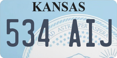 KS license plate 534AIJ