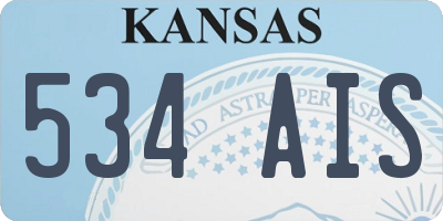 KS license plate 534AIS