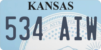 KS license plate 534AIW
