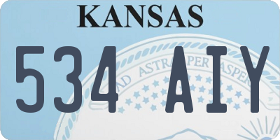 KS license plate 534AIY