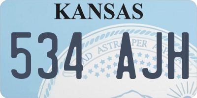 KS license plate 534AJH