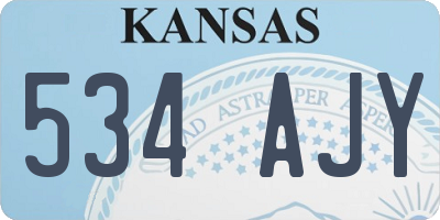 KS license plate 534AJY