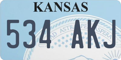 KS license plate 534AKJ