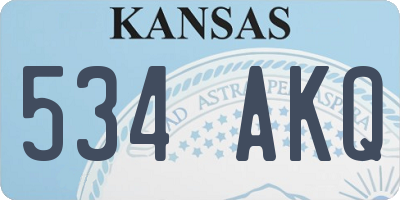KS license plate 534AKQ