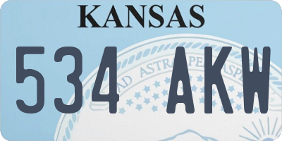 KS license plate 534AKW