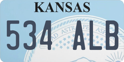 KS license plate 534ALB