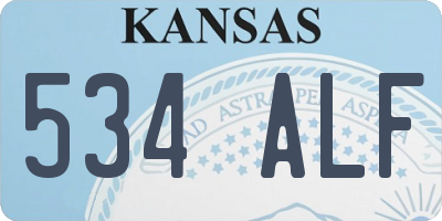 KS license plate 534ALF