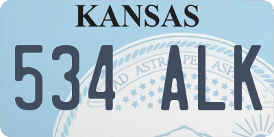 KS license plate 534ALK