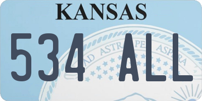 KS license plate 534ALL