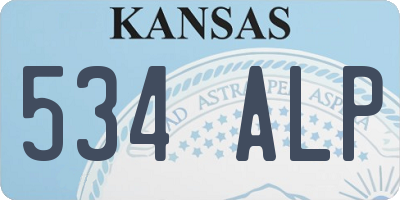 KS license plate 534ALP
