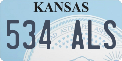 KS license plate 534ALS