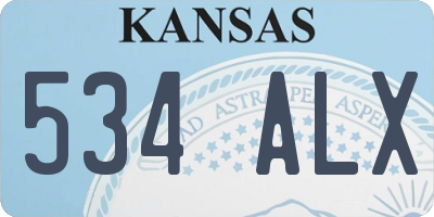 KS license plate 534ALX