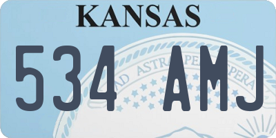KS license plate 534AMJ