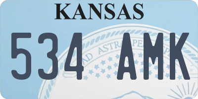 KS license plate 534AMK
