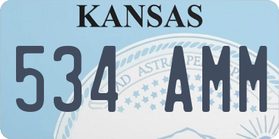 KS license plate 534AMM