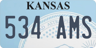 KS license plate 534AMS