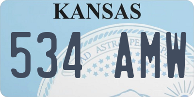 KS license plate 534AMW