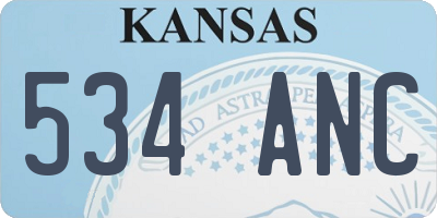 KS license plate 534ANC