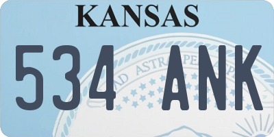 KS license plate 534ANK