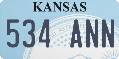 KS license plate 534ANN