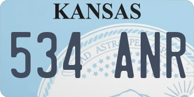 KS license plate 534ANR