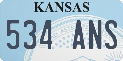 KS license plate 534ANS