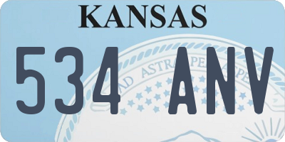 KS license plate 534ANV