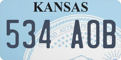 KS license plate 534AOB