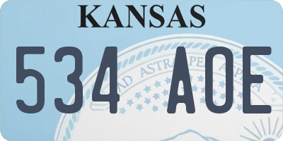 KS license plate 534AOE
