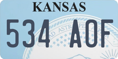 KS license plate 534AOF